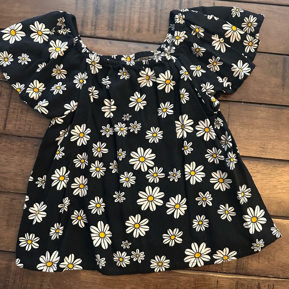 Jumping Beans Black and White Daisy Kids Blouse
